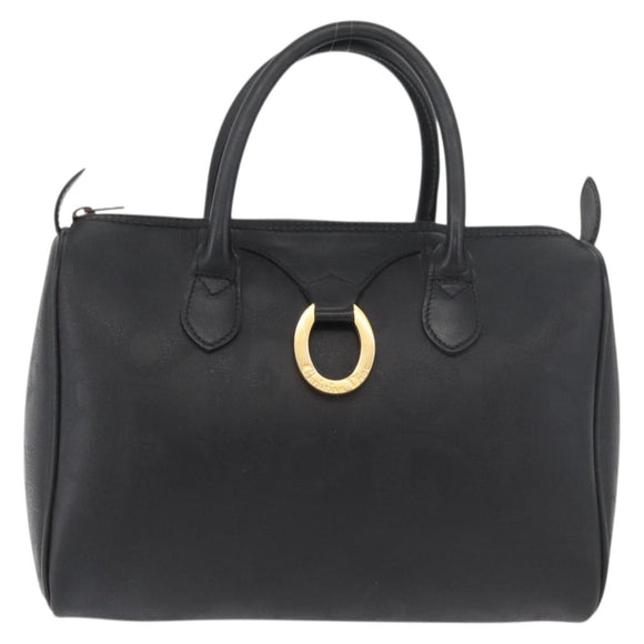 Christian Dior Trotter Canvas Mini Boston Bag PVC Zwart Goud Auth am11408A