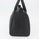Christian Dior Trotter Canvas Mini Boston Bag PVC Zwart Goud Auth am11408A-3