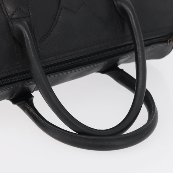 Christian Dior Trotter Canvas Mini Boston Bag PVC Zwart Goud Auth am11408A