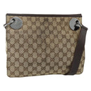 GUCCI GG Canvas Shoulder Bag Beige Brown Silver 120841 Auth am11410-1