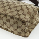 GUCCI GG Canvas Shoulder Bag Beige Brown Silver 120841 Auth am11410-12