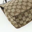 GUCCI GG Canvas Shoulder Bag Beige Brown Silver 120841 Auth am11410-13