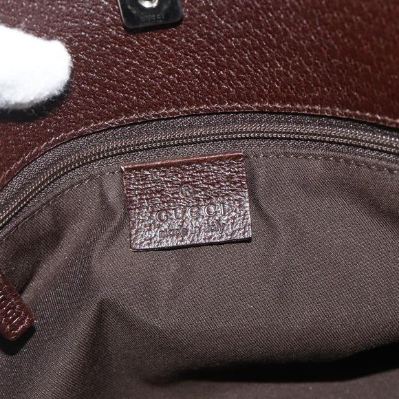 GUCCI GG Canvas Shoulder Bag Beige Brown Silver 120841 Auth am11410