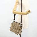GUCCI GG Canvas Shoulder Bag Beige Brown Silver 120841 Auth am11410-21