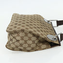 GUCCI GG Canvas Shoulder Bag Beige Brown Silver 120841 Auth am11410-5