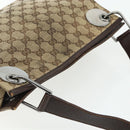 GUCCI GG Canvas Shoulder Bag Beige Brown Silver 120841 Auth am11410-6