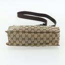 GUCCI GG Canvas Shoulder Bag Beige Brown Silver 120841 Auth am11410-9