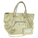 BALENCIAGA The Sunday Hand Bag Leather Gold 228750 Auth am11412A-1
