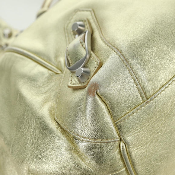 BALENCIAGA The Sunday Hand Bag Leather Gold 228750 Auth am11412A
