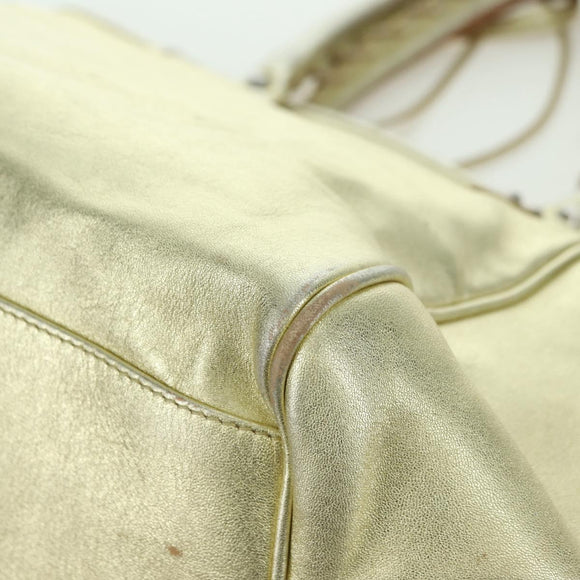 BALENCIAGA The Sunday Hand Bag Leather Gold 228750 Auth am11412A