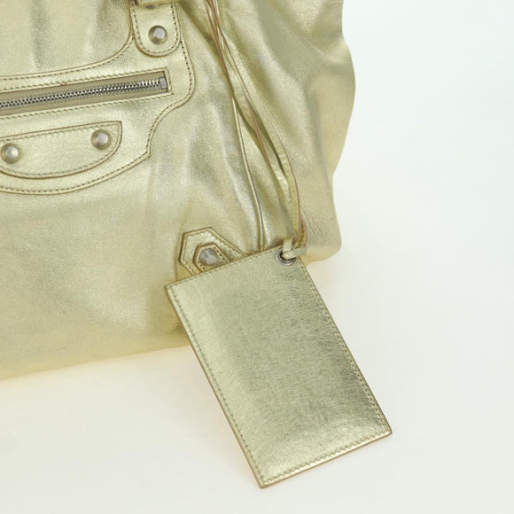 BALENCIAGA The Sunday Hand Bag Leather Gold 228750 Auth am11412A