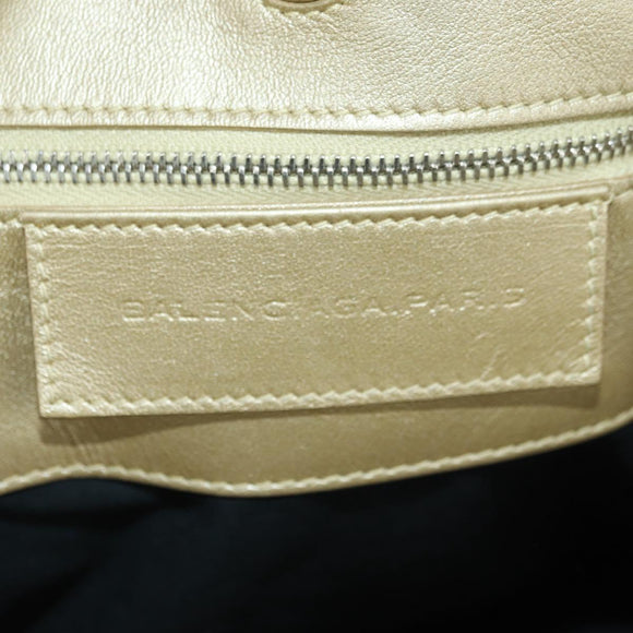 BALENCIAGA The Sunday Hand Bag Leather Gold 228750 Auth am11412A