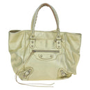 BALENCIAGA The Sunday Hand Bag Leather Gold 228750 Auth am11412A-2