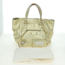 BALENCIAGA The Sunday Hand Bag Leather Gold 228750 Auth am11412A-27