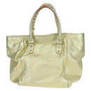BALENCIAGA The Sunday Hand Bag Leather Gold 228750 Auth am11412A-3