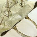 BALENCIAGA The Sunday Hand Bag Leather Gold 228750 Auth am11412A-6