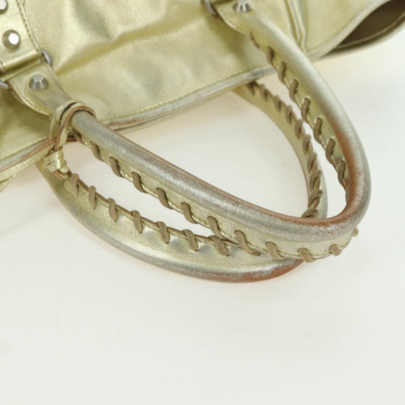 BALENCIAGA The Sunday Hand Bag Leather Gold 228750 Auth am11412A