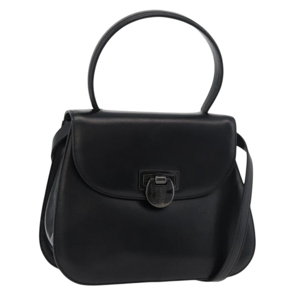 GIVENCHY Hand Bag Leather 2way Black Auth am11414A