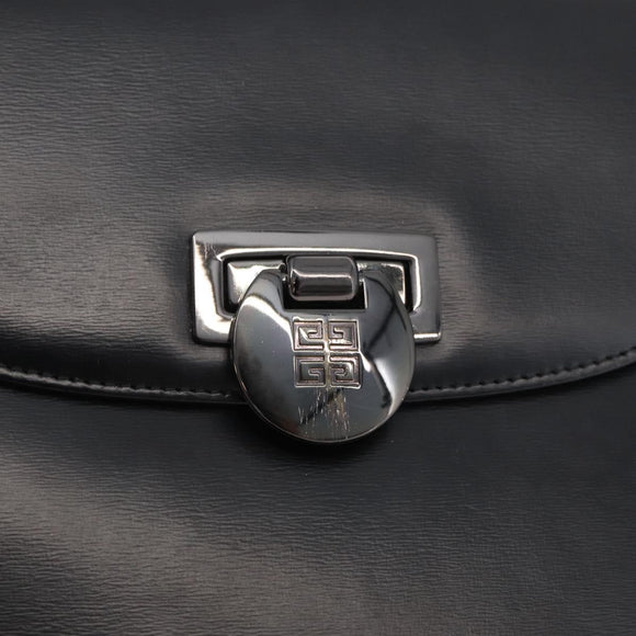 GIVENCHY Hand Bag Leather 2way Black Auth am11414A