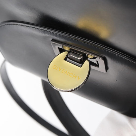 GIVENCHY Hand Bag Leather 2way Black Auth am11414A