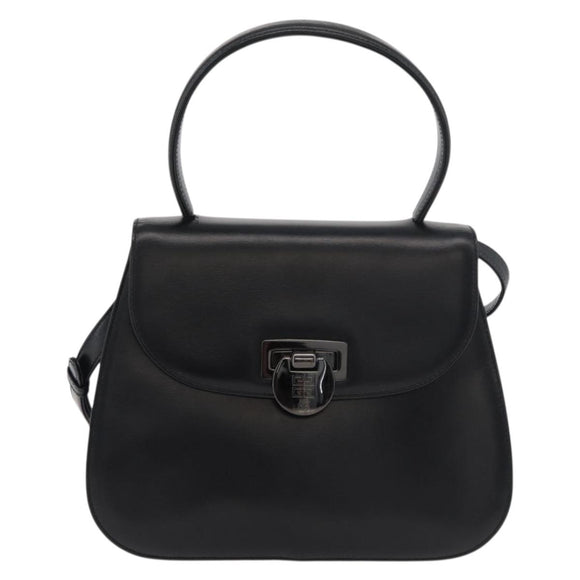 GIVENCHY Hand Bag Leather 2way Black Auth am11414A