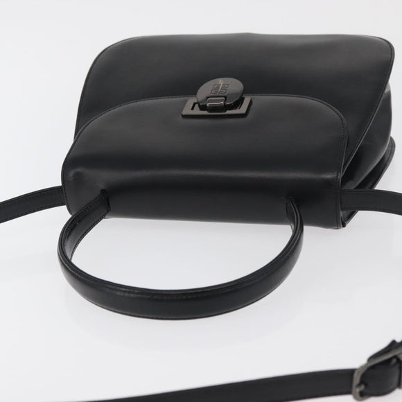 GIVENCHY Hand Bag Leather 2way Black Auth am11414A