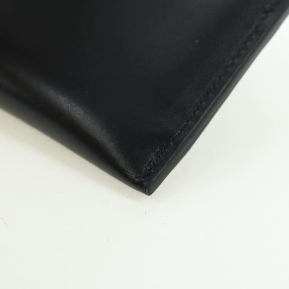 GUCCI L Shaped Round Long Wallet Leather Black Gold 573116 Auth am11415V