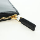 GUCCI L Shaped Round Long Wallet Leather Black Gold 573116 Auth am11415V-8