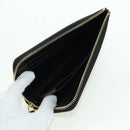 GUCCI L Shaped Round Long Wallet Leather Black Gold 573116 Auth am11415V-9
