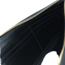 GUCCI L Shaped Round Long Wallet Leather Black Gold 573116 Auth am11415V-18