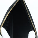 GUCCI L Shaped Round Long Wallet Leather Black Gold 573116 Auth am11415V-19