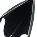 GUCCI L Shaped Round Long Wallet Leather Black Gold 573116 Auth am11415V-20