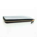 GUCCI L Shaped Round Long Wallet Leather Black Gold 573116 Auth am11415V-5