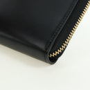 GUCCI L Shaped Round Long Wallet Leather Black Gold 573116 Auth am11415V-14