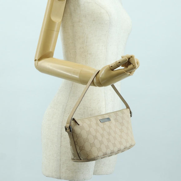 GUCCI GG Canvas Accessory Pouch Beige 07198 Auth am11416V