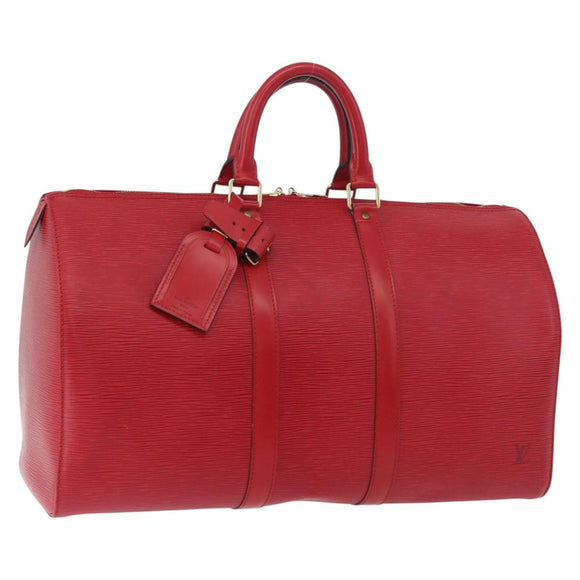 LOUIS VUITTON Epi Keepall 45 Boston Bag Red M42977 LV Auth am11417V