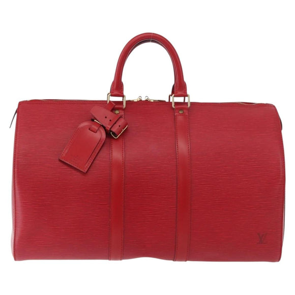 LOUIS VUITTON Epi Keepall 45 Boston Bag Red M42977 LV Auth am11417V