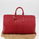 LOUIS VUITTON Epi Keepall 45 Boston Bag Red M42977 LV Auth am11417V-23
