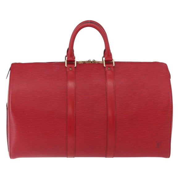 LOUIS VUITTON Epi Keepall 45 Boston Bag Red M42977 LV Auth am11417V