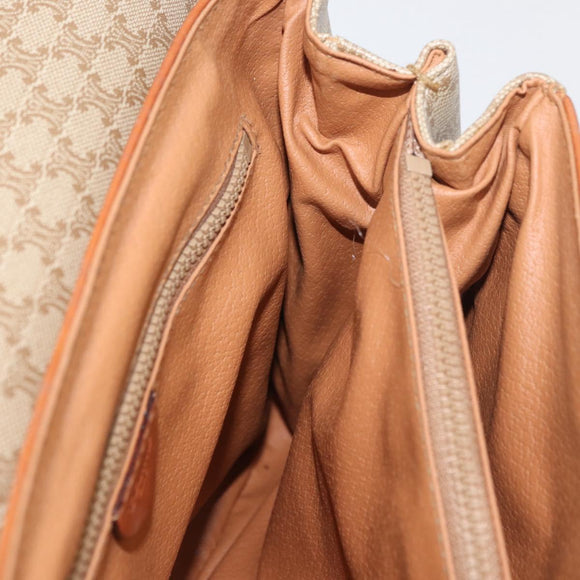 CELINE Macadam Canvas Handtas PVC Beige Goud Auth am11418A