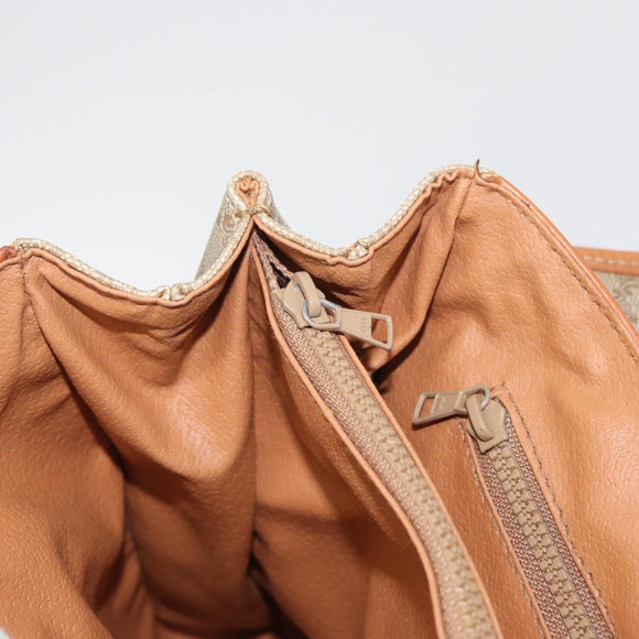 CELINE Macadam Canvas Handtas PVC Beige Goud Auth am11418A