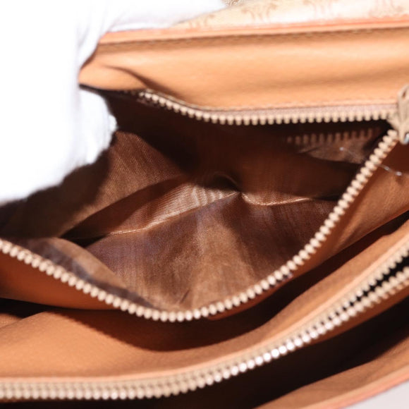 CELINE Macadam Canvas Handtas PVC Beige Goud Auth am11418A