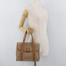 CELINE Macadam Canvas Handtas PVC Beige Goud Auth am11418A-28