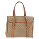 CELINE Macadam Canvas Handtas PVC Beige Goud Auth am11418A-2