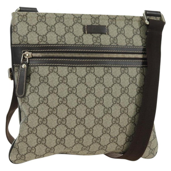 GUCCI GG Supreme Shoulder Bag PVC Beige Gold 295257 Auth am11420V