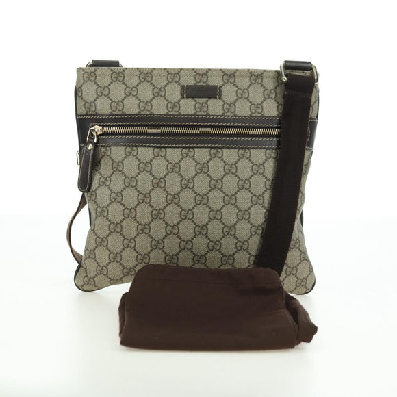 GUCCI GG Supreme Shoulder Bag PVC Beige Gold 295257 Auth am11420V