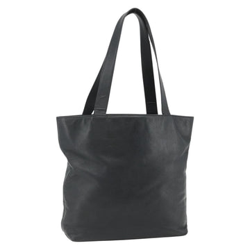 CHANEL Tote Bag Lamb Skin Black Gold CC Auth am11422A