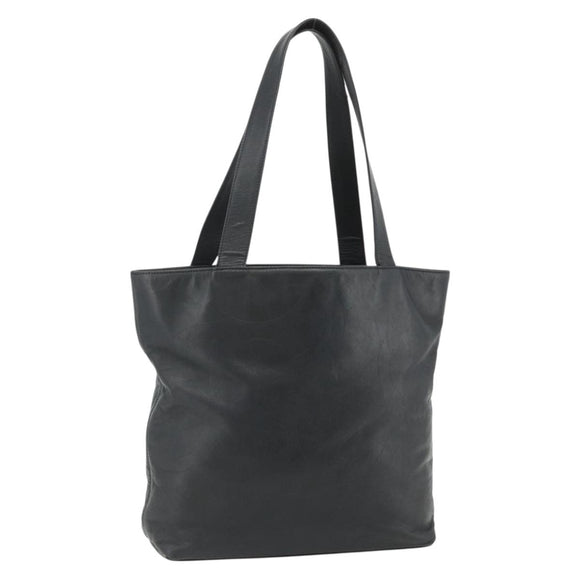 CHANEL Tote Bag Lamb Skin Black Gold CC Auth am11422A