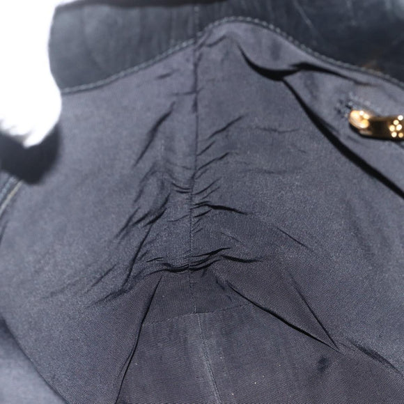 CHANEL Tote Bag Lamb Skin Black Gold CC Auth am11422A