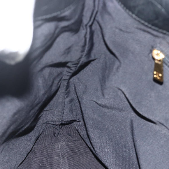 CHANEL Tote Bag Lamb Skin Black Gold CC Auth am11422A